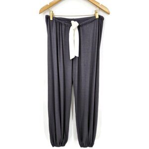 NWOT Eberjey Gisele Slouchy Pajama Pants Womens M Dark Gray Ivory Modal